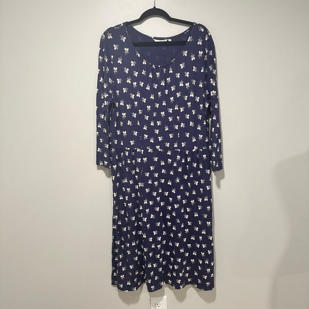 Boden Navy Blue Midi Floral Print Dress